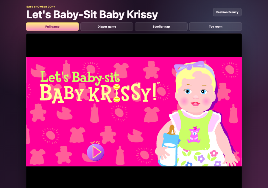 Let's Baby-Sit Baby Krissy title screen