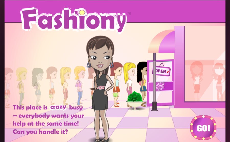Fashion Frenzy title screen